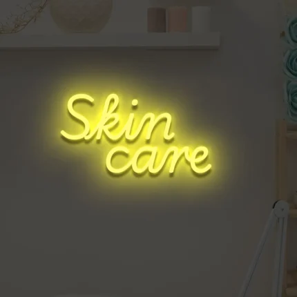 Neonowy napis Skin care