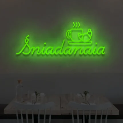 Napis LED Śniadania