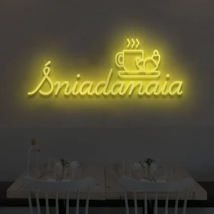 Napis LED Śniadania