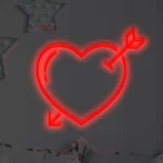 Neon LED Serce ze strzałą