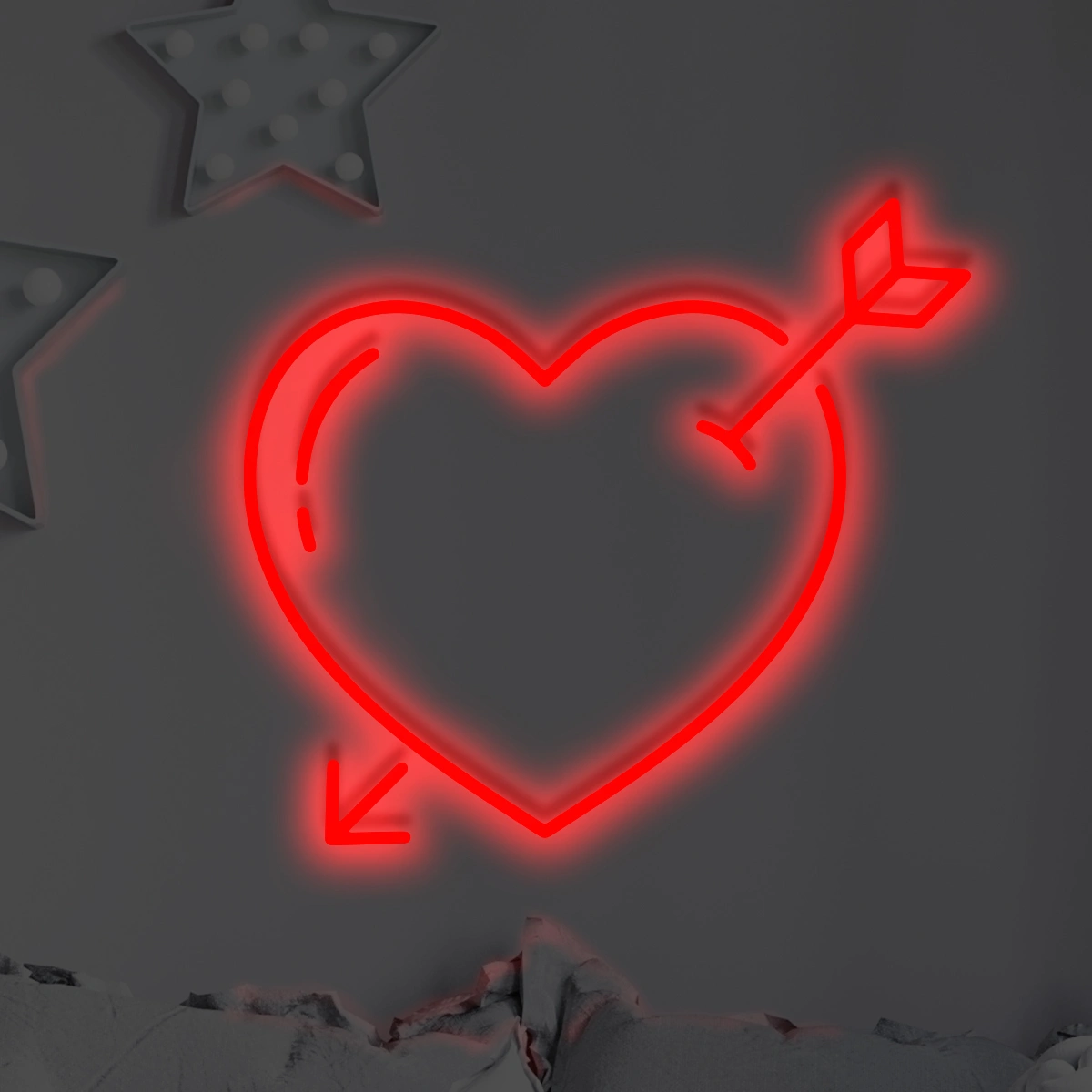 Strzala-w-sercu Neon LED Serce ze strzałą - obrazek 1