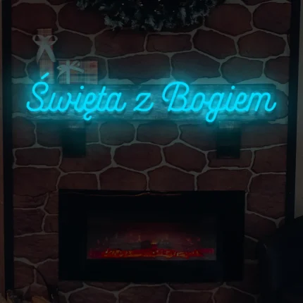 Neonowy napis Święta z Bogiem