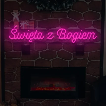 Neonowy napis Święta z Bogiem