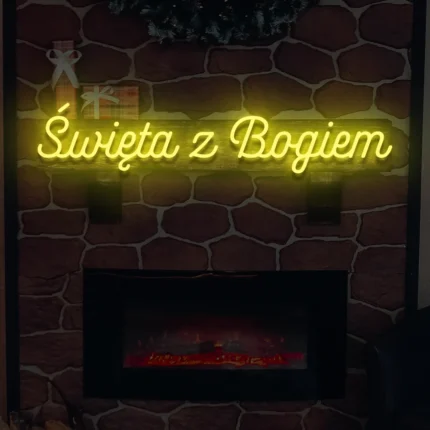 Neonowy napis Święta z Bogiem