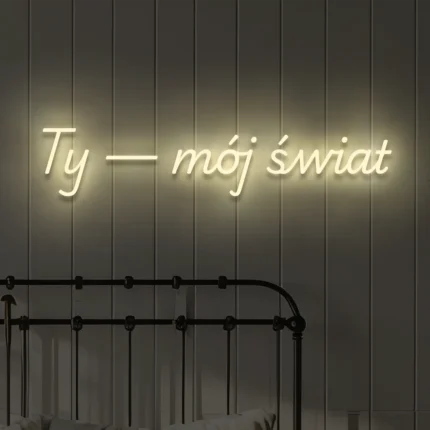 Ledowy napis na ścianę Ty — mój świat