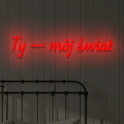 Ledowy napis na ścianę Ty — mój świat