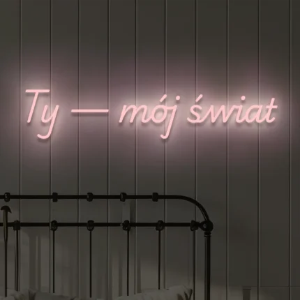 Ledowy napis na ścianę Ty — mój świat