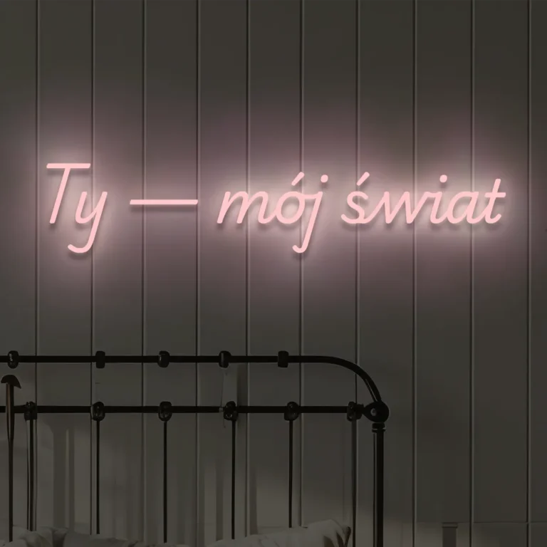 Ledowy napis na ścianę Ty — mój świat