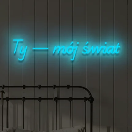 Ledowy napis na ścianę Ty — mój świat