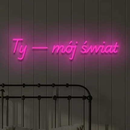 Ledowy napis na ścianę Ty — mój świat