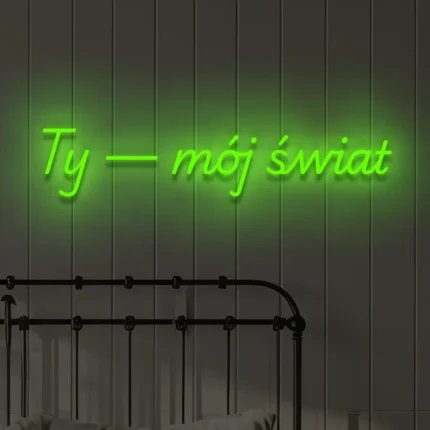 Ledowy napis na ścianę Ty — mój świat