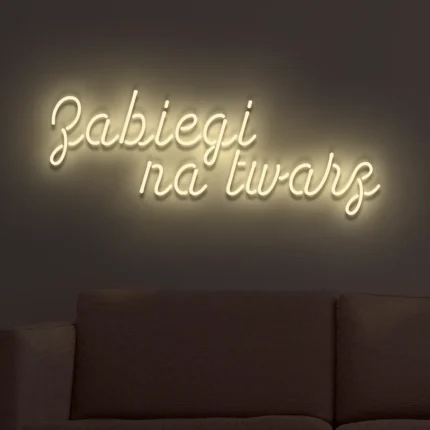 Napis LED Zabiegi na twarz