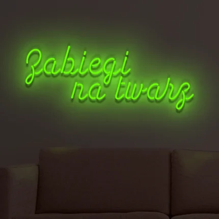 Napis LED Zabiegi na twarz