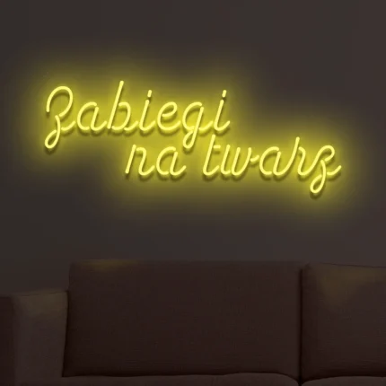 Napis LED Zabiegi na twarz