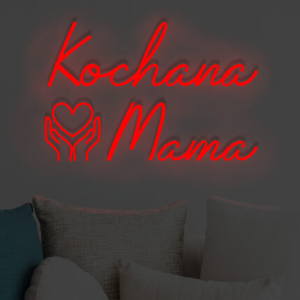 Neonowy napis Kochana Mama